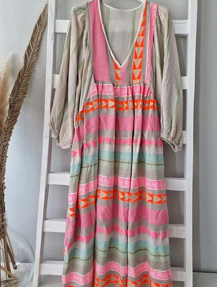 Gaëlle-Pink | Long Sleeve Dress – Summer and Trendy Look