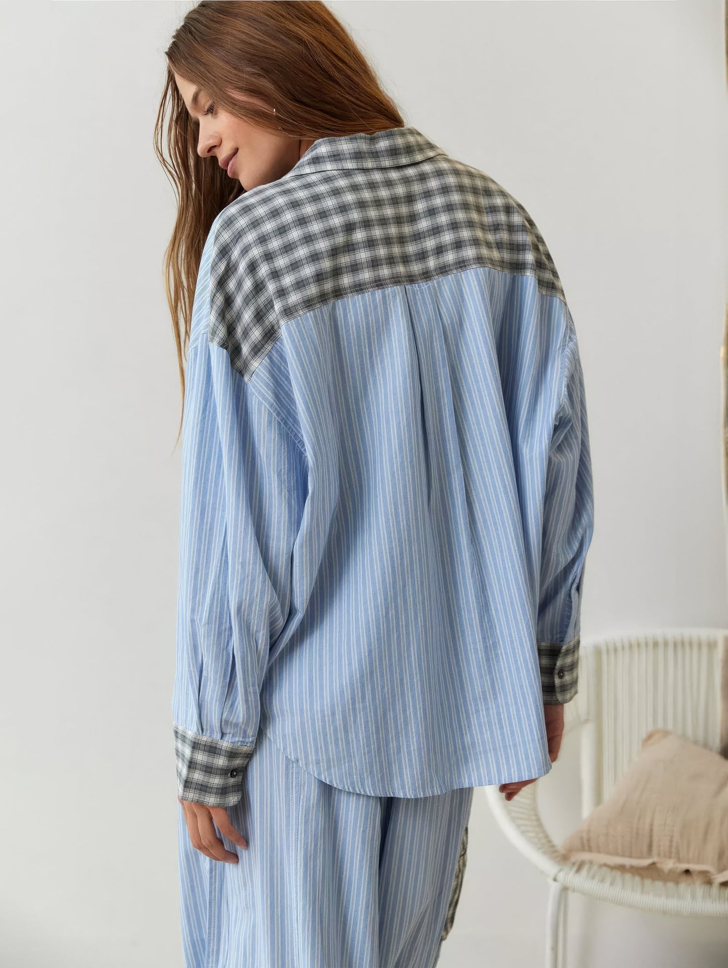 Lucienne | Pyjama Confort & Style à Carreaux Contrastés