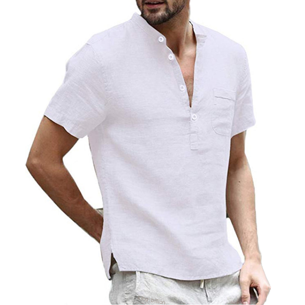 Félix | Camicia Casual con Collo Aperto e Maniche Corte