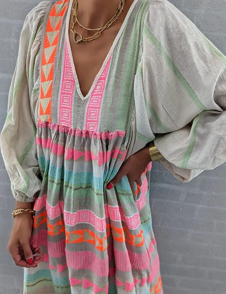 Gaëlle-Pink | Long Sleeve Dress – Summer and Trendy Look