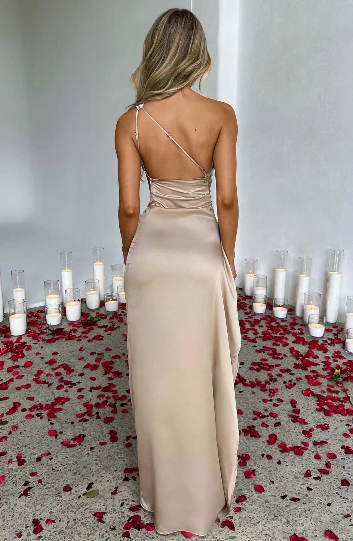 Naïs | Asymmetrical Long Evening Dress with Slit