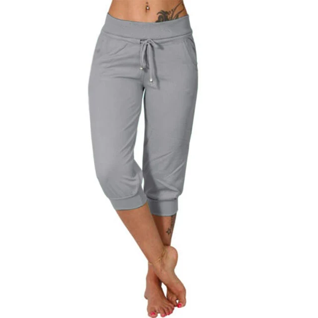 Delphine | Pantacourt met Trekkoord en Elastische Taille