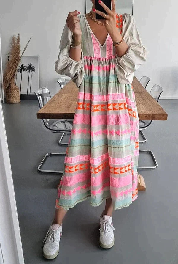 Gaëlle-Pink | Long Sleeve Dress – Summer and Trendy Look