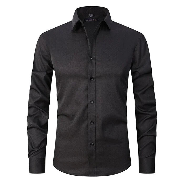 Henri | Camisa Ajustada de Cuello Clásico de Manga Larga
