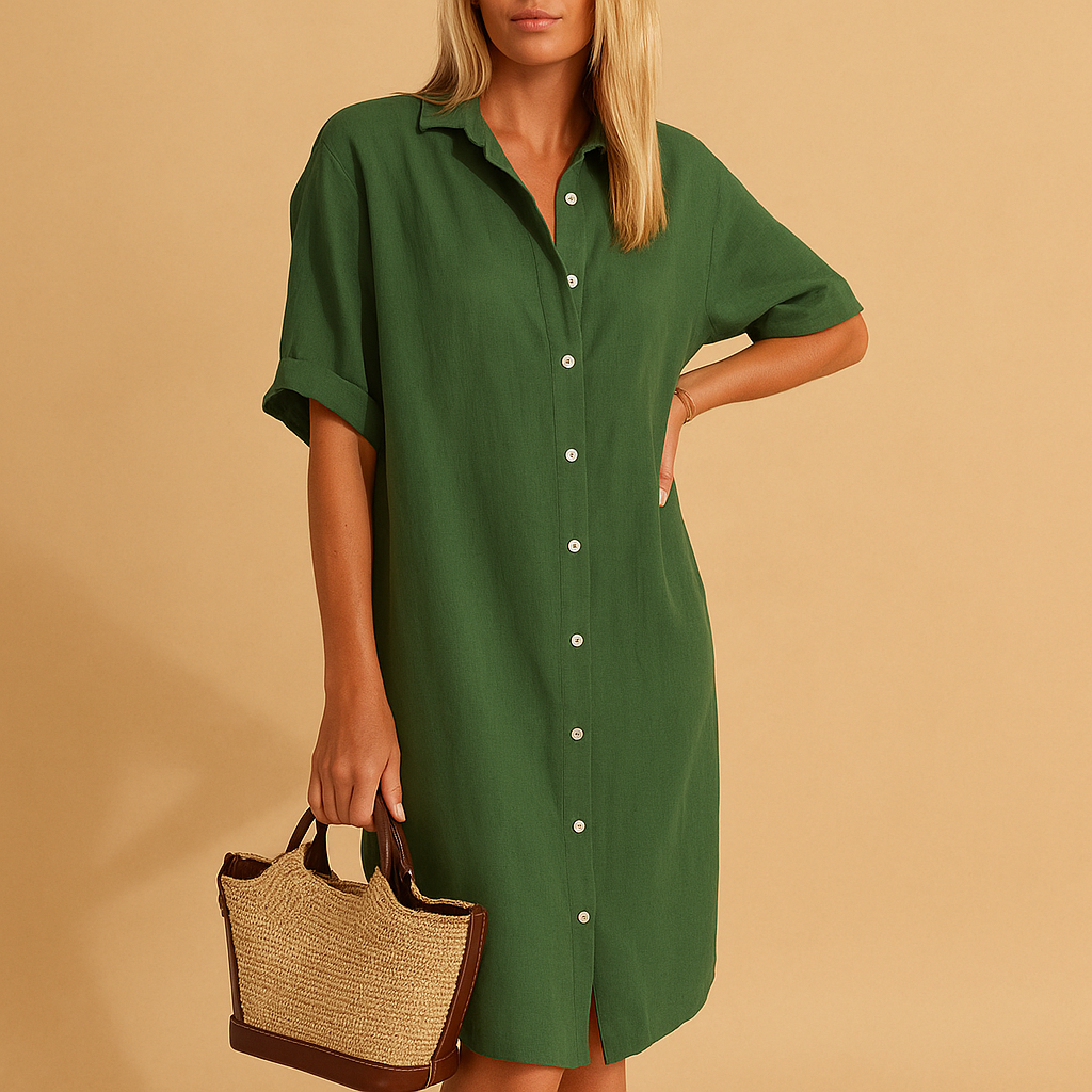 Héloïse | Abito Camicia Lungo a Maniche Corte