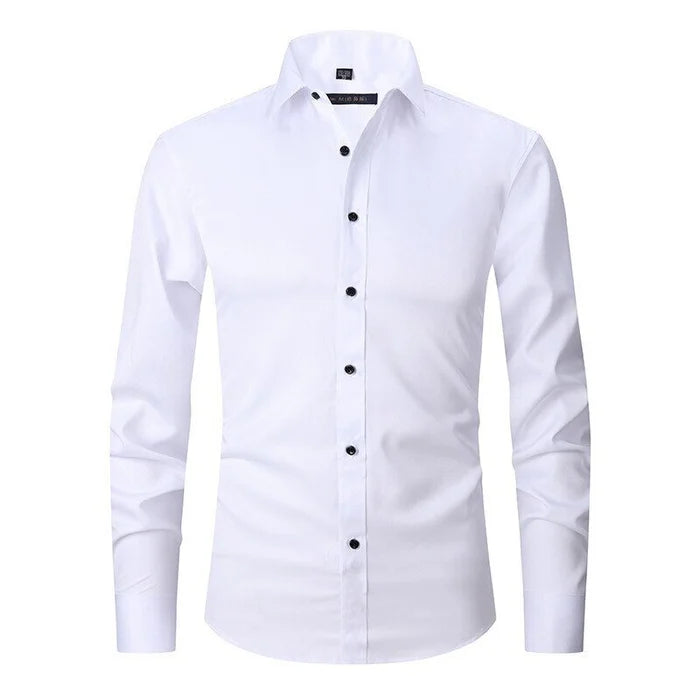 Henri | Camisa Ajustada de Cuello Clásico de Manga Larga