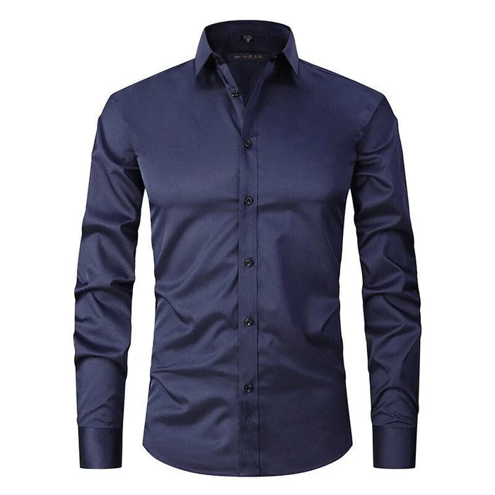 Henri | Camisa Ajustada de Cuello Clásico de Manga Larga