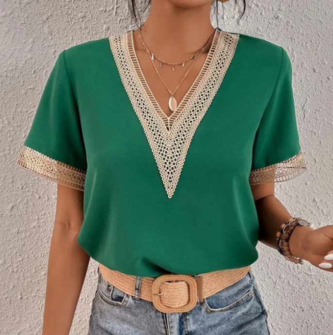 Émilienne | T-shirt V-hals Zomerbries