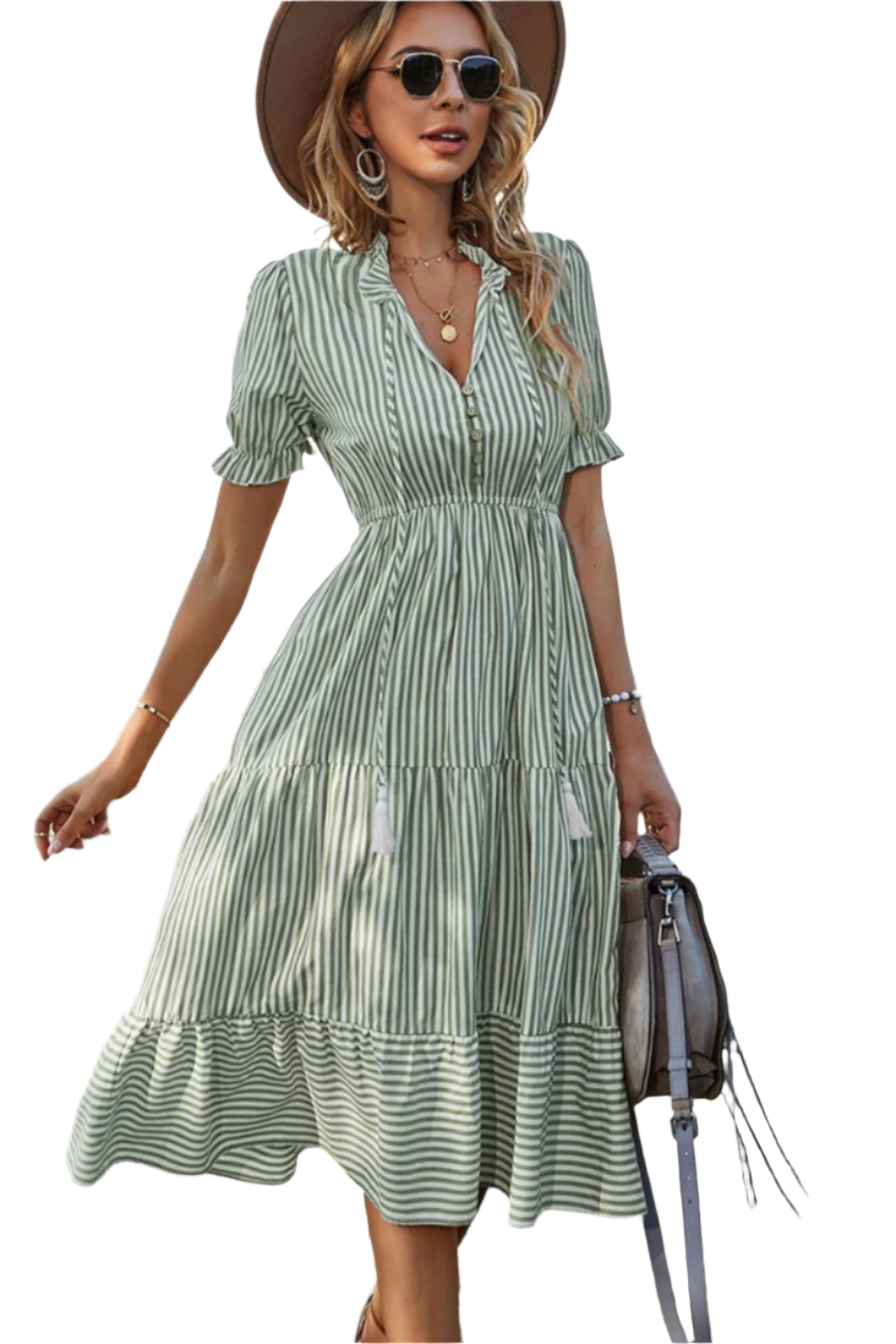 Freja | Boheme Chic Kjole med Striber