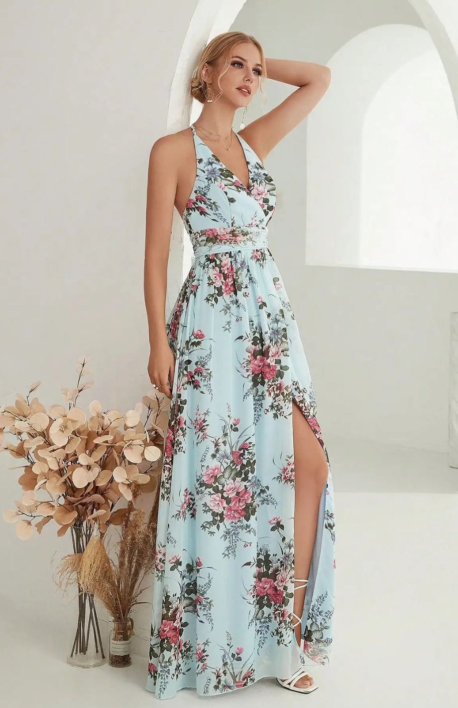 Eva | Elegantá Šaty s Tlačou – Ideálne na Svadby