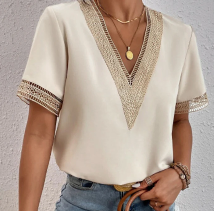 Émilienne | T-shirt V-hals Zomerbries