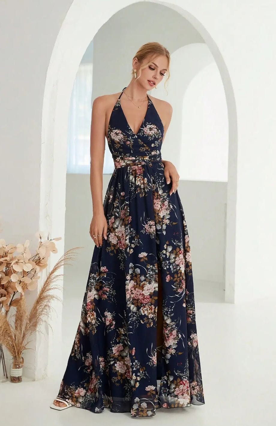Eva | Elegantá Šaty s Tlačou – Ideálne na Svadby