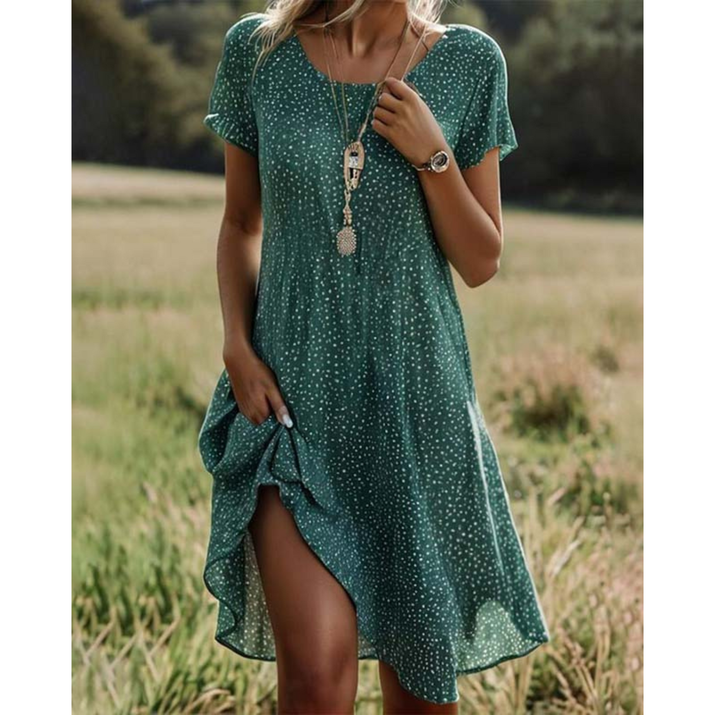 Noémie | Vestido Corto de Verano – Encanto Campestre y Elegancia
