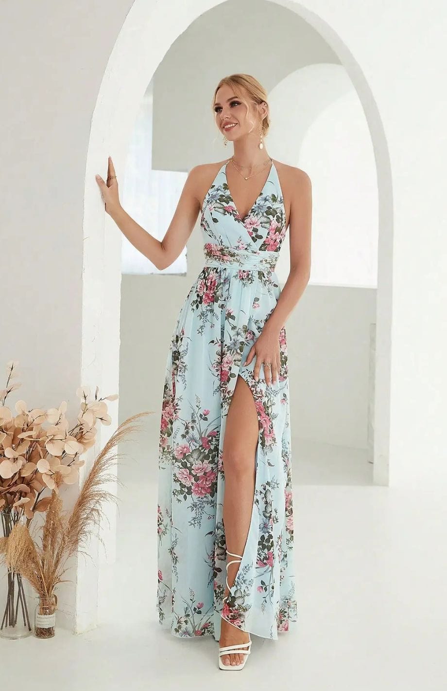 Eva | Elegantá Šaty s Tlačou – Ideálne na Svadby