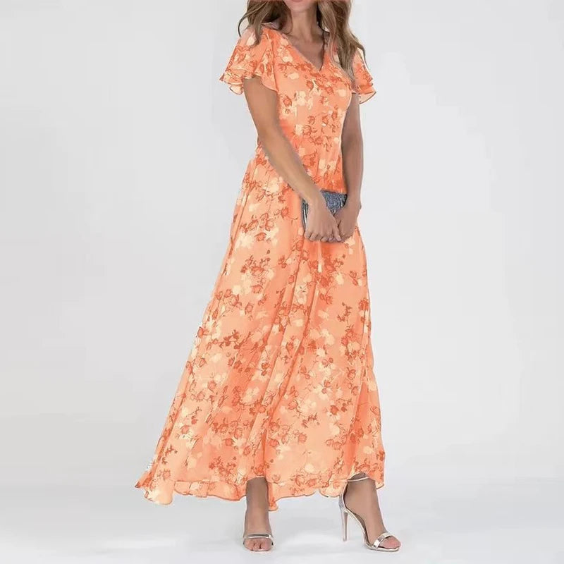 Lénaëlle | Vestido Largo Bohemio – Estilo Aéreo y Silueta Elegante