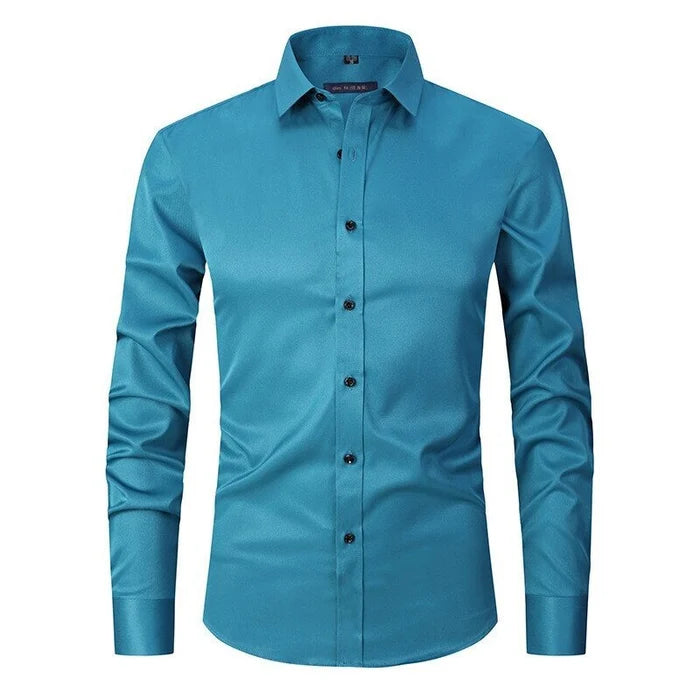 Henri | Camisa Ajustada de Cuello Clásico de Manga Larga