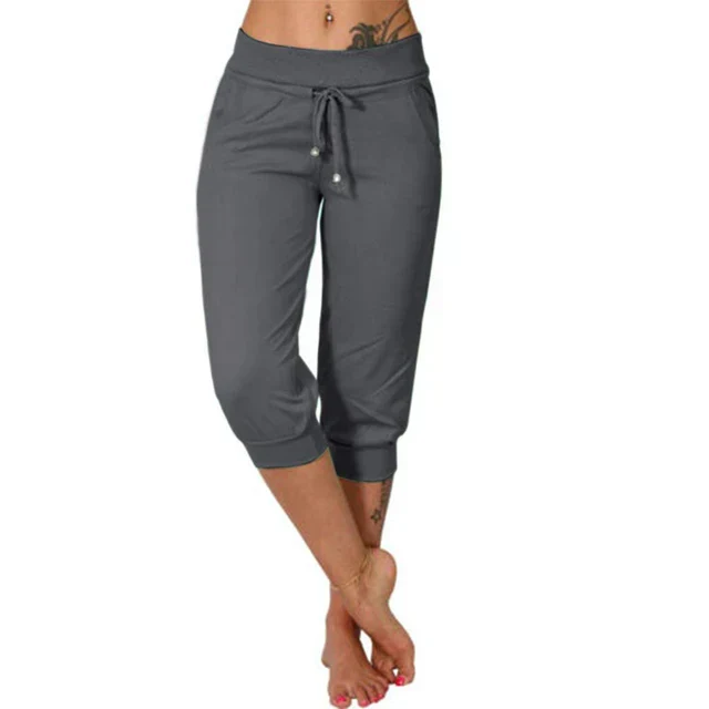 Delphine | Pantacourt met Trekkoord en Elastische Taille