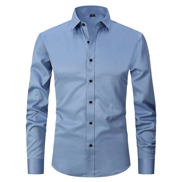 Henri | Camisa Ajustada de Cuello Clásico de Manga Larga