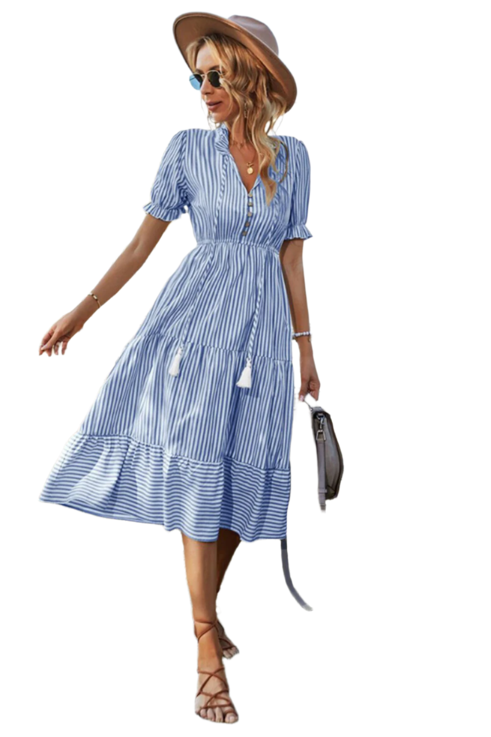 Freja | Boheme Chic Kjole med Striber