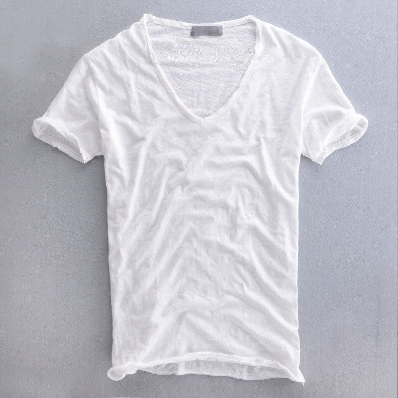 Viktor | Camiseta de Cuello en V de Manga Corta Corte Amplio