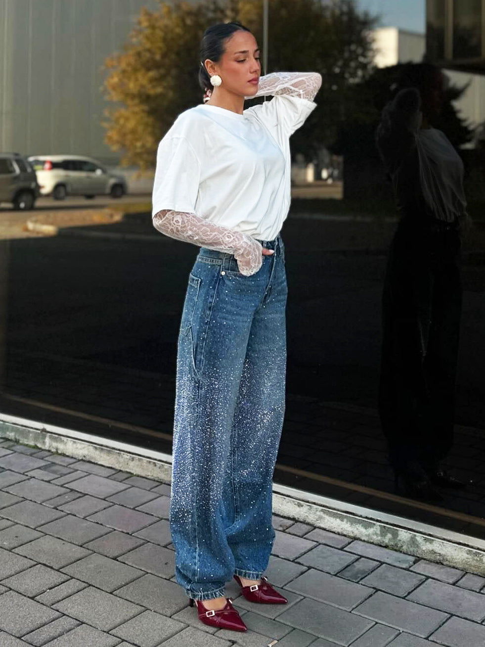 May | Pantalon Mode – Coupe Relax Et Finitions Brillantes
