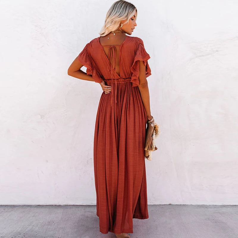 Eléonore | Vestido Largo Chic Bohemio – Elegancia Desenfadada y Refinada