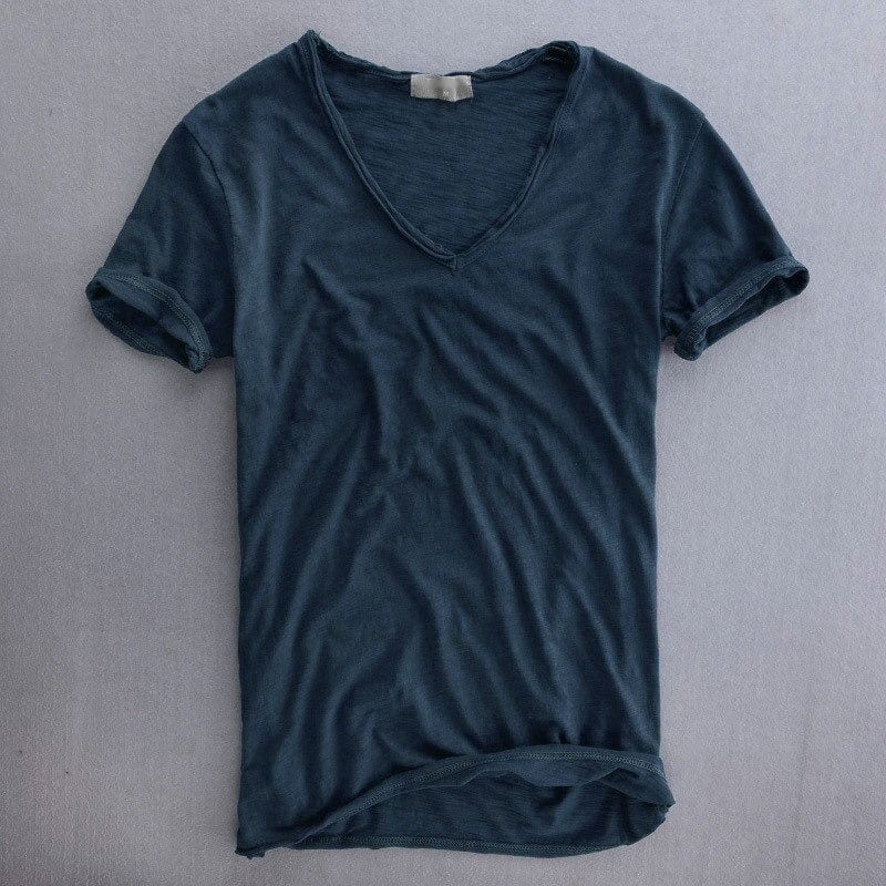 Viktor | Camiseta de Cuello en V de Manga Corta Corte Amplio