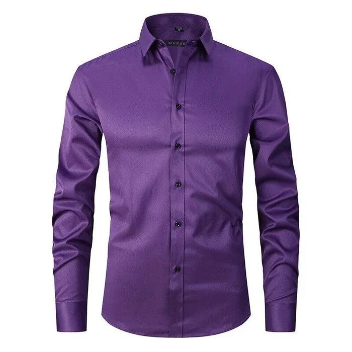 Henri | Camisa Ajustada de Cuello Clásico de Manga Larga
