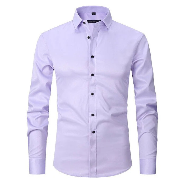 Henri | Camisa Ajustada de Cuello Clásico de Manga Larga