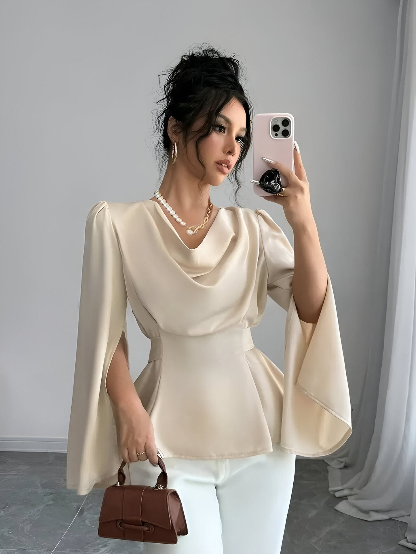 Lou | Blusa Elegante Con Maniche Fessurate