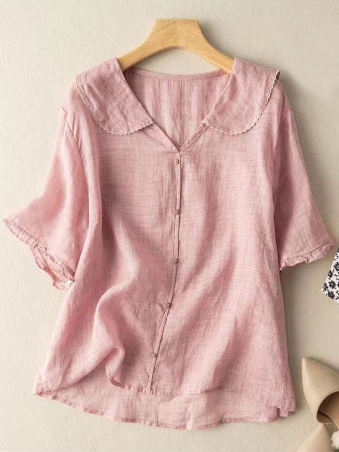 Perla | Krátká Elegantní Košile – Retro Styl A Jemné Detaily