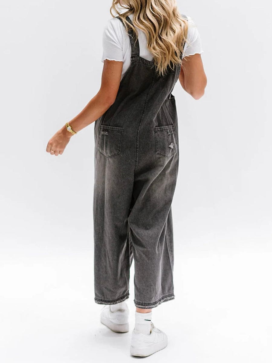 Lucie | Loose Sleeveless Denim Overalls