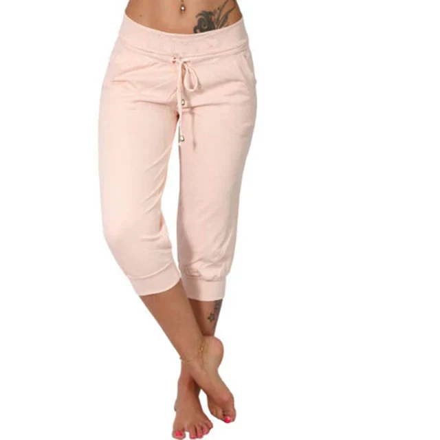 Delphine | Pantacourt met Trekkoord en Elastische Taille