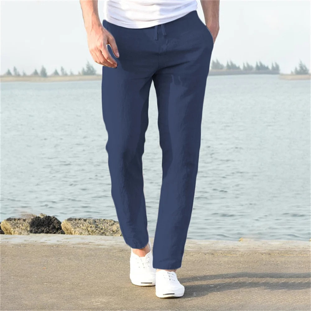 Walid | Long and Lightweight Pants with Elastic Waist 