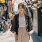 Clémence | Kurtka Kimono Damska Czarna w Kwiaty Wiśni 