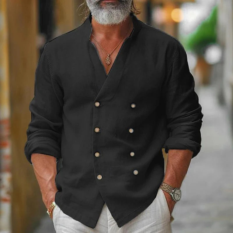 Gédéon | Camisa Hombre de Botones Cruzados – Estilo Tendencia y Elegante 