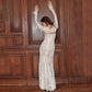 Ninon | Vestido Largo De Encaje Con Cuerda De Ajuste Y Chal 