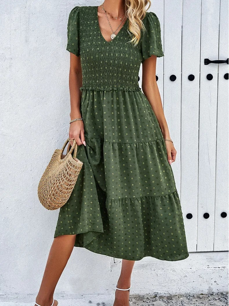 Sophie | Bohème Chic Kleid mit kurzen Ärmeln 