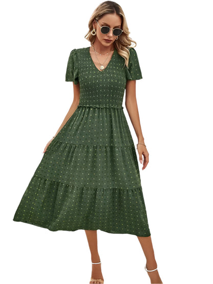 Sophie | Bohème Chic Kleid mit kurzen Ärmeln 