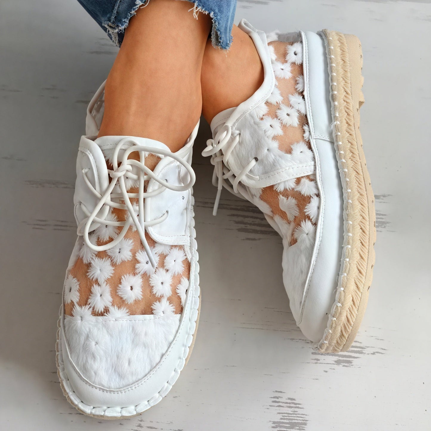 Bernice | Atmungsaktive Schuhe – Blumengewebe und Eleganz 