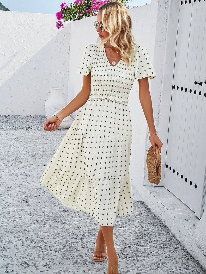 Sophie | Bohème Chic Kleid mit kurzen Ärmeln 