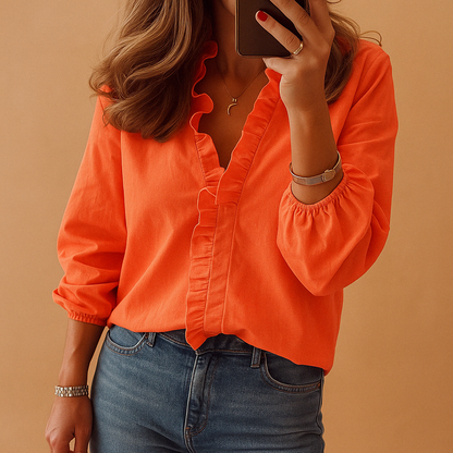 Lina | Bluse mit Rüschen – Trendiger und femininer Stil 