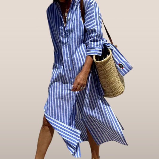 Zina | Striped Loose and Light Shirt Dress 