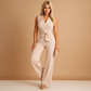 Lamia | Elegant jumpsuit med belte å knyte og V-hals 