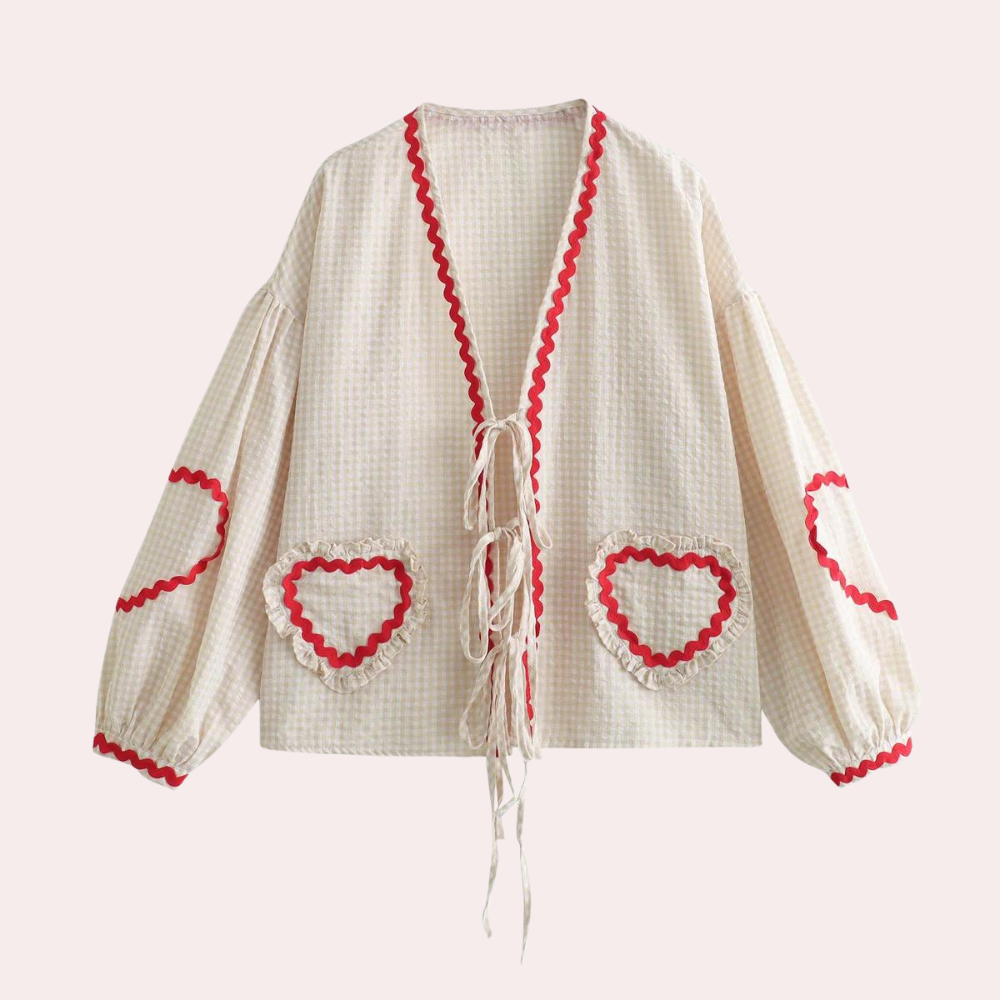 Claire | Camisa Detalle Corazón Y Toque Romántico 