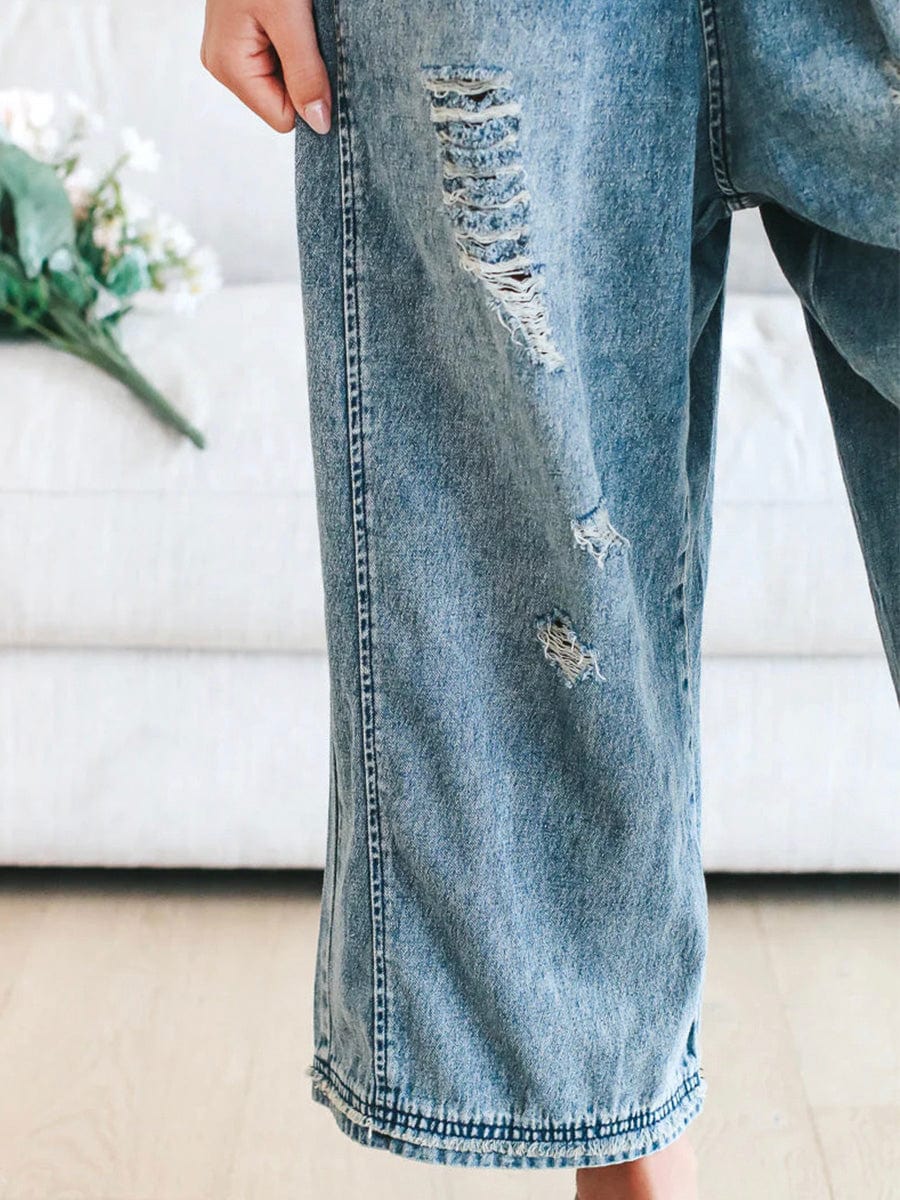 Lucie | Loose Sleeveless Denim Overalls 