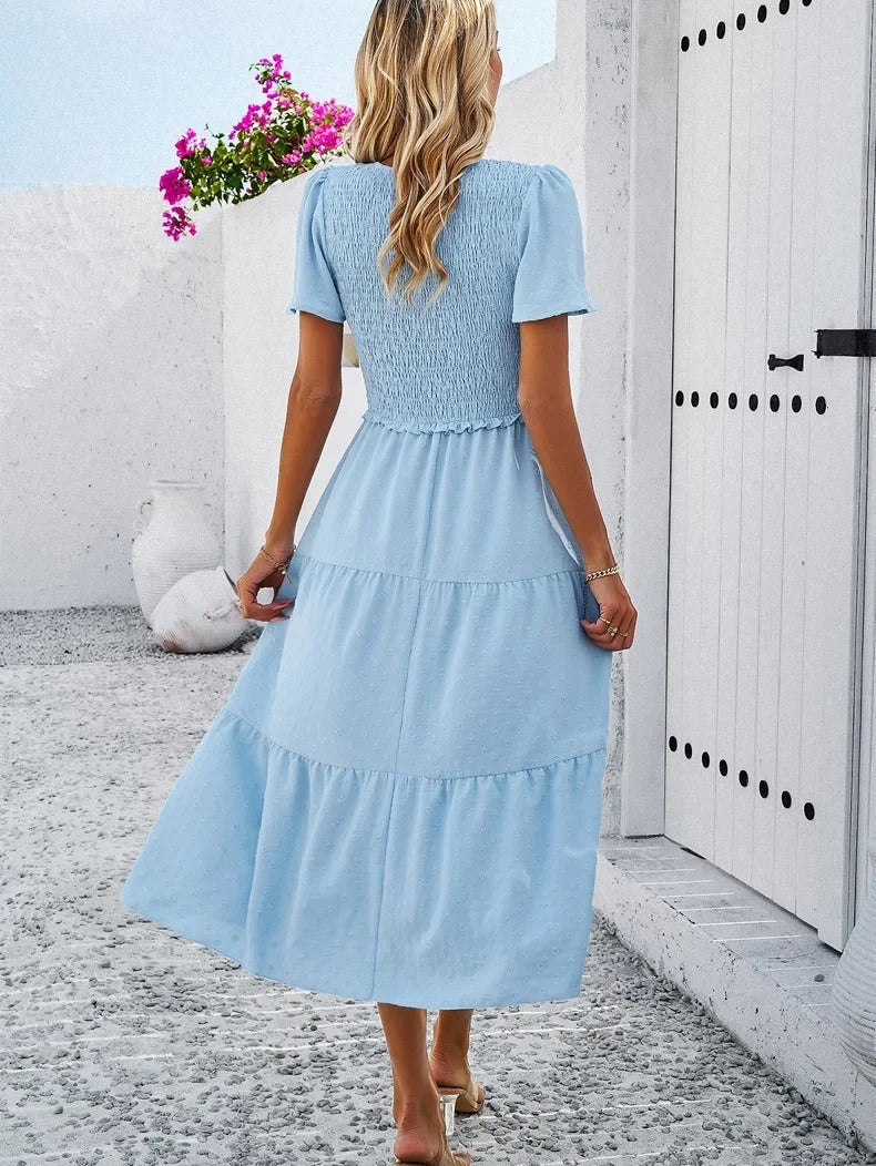 Sophie | Bohème Chic Kleid mit kurzen Ärmeln 