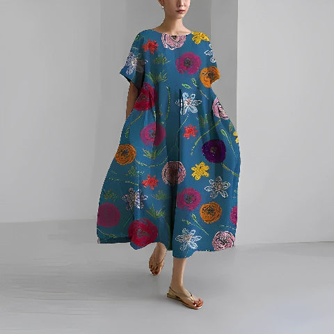 Dorothée | Robe Longue À Motifs – Coupe Ample Et Tendance