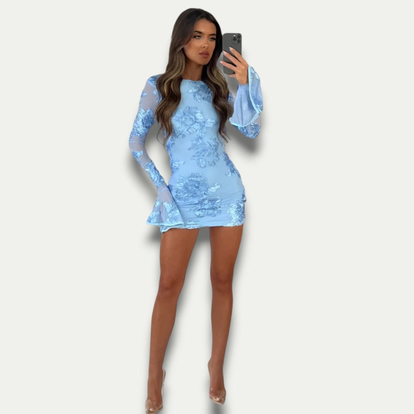 Amaya | Elegantes Midikleid – Offener Rücken und bestickte Details 