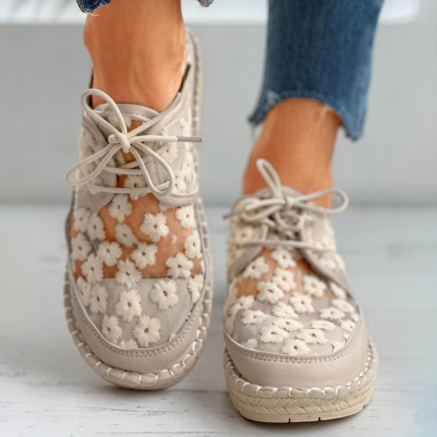 Bernice | Atmungsaktive Schuhe – Blumengewebe und Eleganz 
